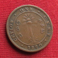 Sri Lanka Ceylon 1 Cent  1870  Wºº - Sri Lanka (Ceylon)