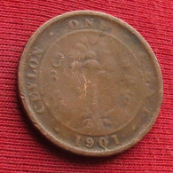 Sri Lanka Ceylon 1 Cent  1901  Wºº - Sri Lanka (Ceylon)