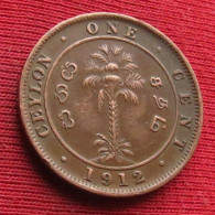 Sri Lanka Ceylon 1 Cent  1912  Wºº - Sri Lanka (Ceylon)