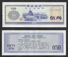 SE)1979 CHINA, 50 FEN BANKNOTE OF THE CENTRAL BANK OF CHINA, WITH REVERSE, VF - Used Stamps