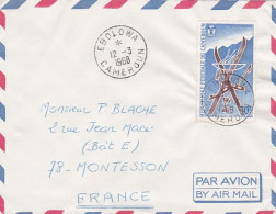 CAMEROUN --1968--Lettre De EBOLOWA  Pour MONTESSON  -78 (France)--timbre ( J.O D'hiver GRENOBLE )  Seul Sur Lettre - Kamerun (1960-...)