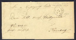 Stampless Germany, Folded 1868 1-page Letter Pm Stadt Koln 2x Bs Nurnberg 1868, & Bhe. See Scans - Other & Unclassified