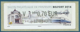 LISA 2 (ATM) LV ***0,70 EUR LETTRE VERTE Sur Papier Salon De Printemps - Belfort 2016 - 2010-... Vignette Illustrate