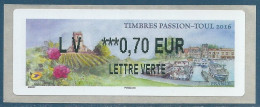 LISA 2 (ATM) LV ***0,70 EUR LETTRE VERTE Sur Papier Timbres Passion - Toul 2016 - 2010-... Illustrated Franking Labels