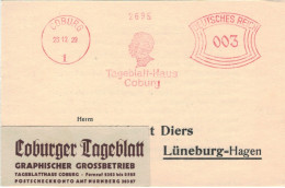 Francotyp A - Tageblatt-Haus Coburg 1929 - Mohrenkopf ? - Maschinenstempel (EMA)