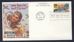 USA POSTAL HISTORY - 1993 - WWII 1943 Turning The Tide - FDC Cover - PIOLOT - 1991-2000