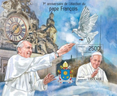 Togo 2014, Pope Francis, Clock, 4val In BF +BF - Uhrmacherei