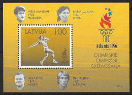 LATVIA...." 1996..".....OLYMPIC GAMES......SGMS449.....MINI SHEET....MNH..... - Ete 1996: Atlanta