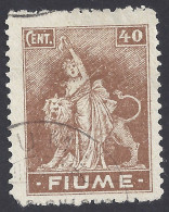 FIUME 1919 - Sassone 40° - Serie Corrente | - Fiume