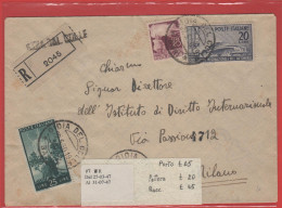 ITALIA - Storia Postale Repubblica - 1950 - 20 32º Salone Dell'automobile A Torino + 20 + 25 Democratica + Ambulante Lec - 1946-60: Storia Postale
