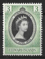 LEEWARD IS...QUEEN ELIZABETH...II...(1952-22.)....CORONATION....3c.....MNH... - Leeward  Islands