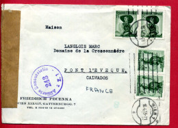 1953 - De Vienne Pour La France - Contrôle De L'Organisme De Censure Alliée "Alliierte Zensurstelle 243"- Tp N°742+750 - Frankeermachines (EMA)