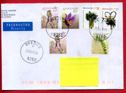 2013 - Lettre Prioritaire Pour La France - Série FLEURS SAUVAGES - Slovenia