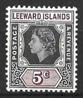 LEEWARD IS..."QUEEN ELIZABETH II..(1952-22.).....5c.....SG131.....MH... - Leeward  Islands