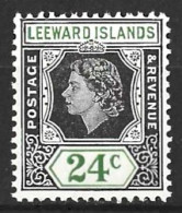 LEEWARD IS..."QUEEN ELIZABETH II..(1952-22.).....24c.....SG135........MH... - Leeward  Islands