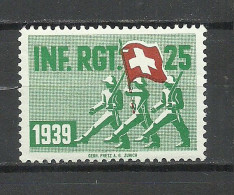 SCHWEIZ Switzerland 1939 Soldatenmarke ING. RGT. 25 MNH Military - Vignettes