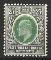 K.U.T....KING EDWARD VII..(1901-10.).....25c.....SG40.....(CAT.VAL.£30..)......MH... - Protectorados De África Oriental Y Uganda