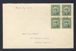 1942 WWII WW2 Blocks And Single - #249 Block-250 Block-251 Block -253 Single- 4x FDC CANADA POSTAL HISTORY - ....-1951