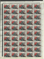 RUSSIA Russland 1938 Michel 594 Complete Sheet Of 50 Stamps MNH NB! Some Stain Spots & Separation At Fold - Ungebraucht