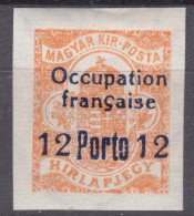 France Occupation Hungary Arad 1919 Porto (timbres Taxe) Yvert#10 Mi#1 Mint Hinged - Ongebruikt