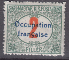 France Occupation Hungary Arad 1919 Porto (timbres Taxe) Yvert#6 Mint Hinged - Ungebraucht