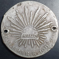 Mexico Second Republic 8 Reales 1890 Go RR Guanajuato Mint Sharp Detail - Mexico