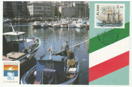1992 ALAND Stamps EXHIBITION CARD Sailing SHIP Columbus Anniv Genoa Italy Cover - Ålandinseln