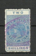 NEW ZEALAND 2 Sh. Stamp Duty Queen Victoria O - Post-fiscaal