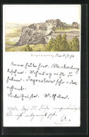 Vorläufer-Lithographie Blankenburg /Harz, 1894, Ruine Regenstein  - Blankenburg