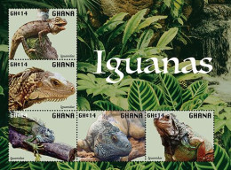 Ghana 2023 Fauna Reptiles Iguanas Sheetlet Of 5 I202401 - Ghana (1957-...)