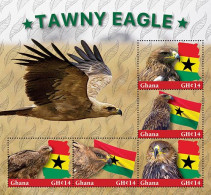 Ghana 2023 Birds Tawny Eagle Sheetlet Of 5 I202401 - Ghana (1957-...)