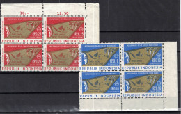 CHCT69 - 2 Blocks Of 4, Local Motives, Irian Barat, 1968, MNH, Indonesia - Indonésie