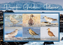 Tuvalu 2023 Birds Pacific Golden Plover Sheetlet Of 6 I202401 - Tuvalu