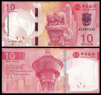 Macau Macao Paper Money 2024（2020）  Banknotes 10 Dollars BOC Bank UNC Banknote - Macau