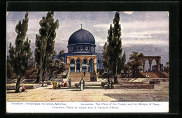 Künstler-AK Jerusalem, Place Du Temple Avec La Mosquée D'Omar  - Palestine