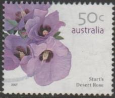 AUSTRALIA - USED - 2007 50c Wildflowers - Sturt's Desert Rose - Gebraucht