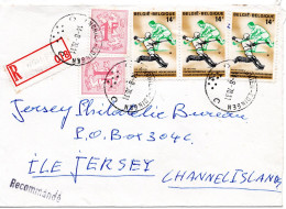 75316 - Belgien - 1978 - 3@14F Hockey MiF A R-Bf (dreiseit Geoeffn) ANGHIEN -> Jersey (Grossbritannien) - Storia Postale