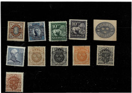 SVEZIA ,11 Pezzi MH ,qualcuno Senza Gomma ,qualita Buona - Unused Stamps