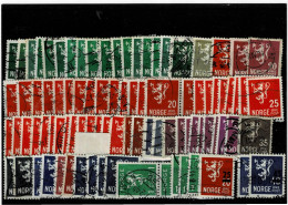 NORVEGIA ,"Leone Rampante" 90 Pezzi Usati ,varieta Di Tipi ,qualita Ottima - Used Stamps