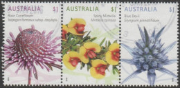 AUSTRALIA - USED - 2015 $3.00 Wildflowers Strip Of Three - Used Stamps