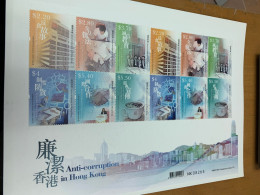 Hong Kong Anti-Corruption Landscape MNH Sheet Stamp MNH - Nuovi