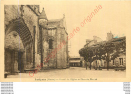 86.  LUSIGNAN .  Portail De L'Eglise Et Place Du Marché . - Lusignan