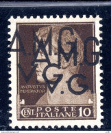 AMG. VG. - Cent. 10 Doppia Soprastampa - Mint/hinged