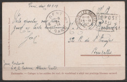 CP De Gent SM D'un Militaire De La Caserne Albert Pour BRUXELLES - Càd Fortune "GENT 3J/24 IX/GAND 3J" - [DEPOSE/* AU */ - Storia Postale