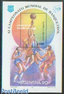 Argentina 1990 Basketball Games S/s, Mint NH, Sport - Basketball - Sport (other And Mixed) - Unused Stamps