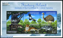 Grenada Grenadines 2000 Stamp Show, Animals 6v M/s, Jaguarundis, Mint NH, Nature - Animals (others & Mixed) - Birds - .. - Grenada (1974-...)