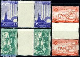 Syria 1958 Int. Fair 3v, Gutter Pairs, Mint NH, Philately - Syria