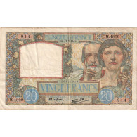 France, 20 Francs, Science Et Travail, 1941-07-17, M.4809, TB+ - 20 F 1939-1942 ''Science Et Travail''