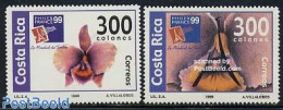 Costa Rica 1999 Philexfrance 2v, Mint NH, Nature - Flowers & Plants - Philately - Costa Rica