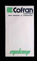 Publicité, Carnet De Notes, Automobile, Lubrifiant Cofran, Equicoup, Frais Fr 2.95e - Reclame